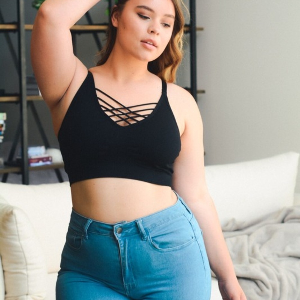 Plus Size Strappy Bralette . Various colors !